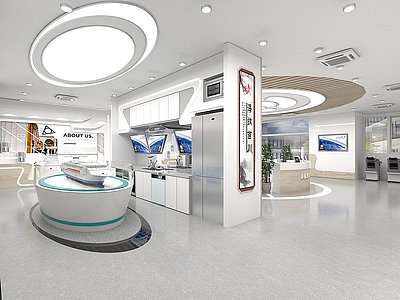 新中式现代电力营业厅模型3d模型