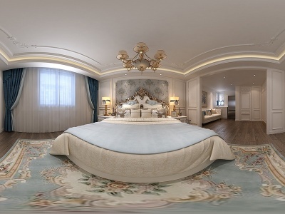 3d欧式古典法式卧室模型