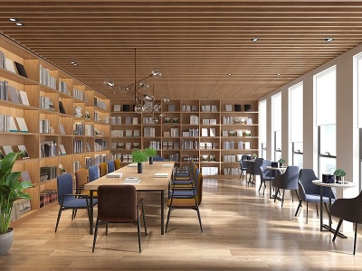 3d现代建筑图书馆模型