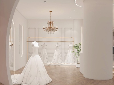 3d现代婚纱店模型