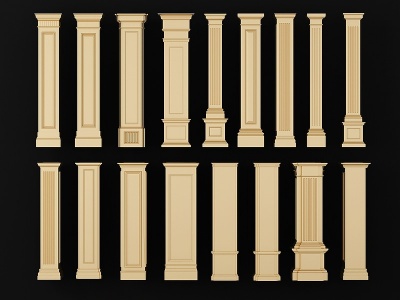 新古典立柱柱子模型