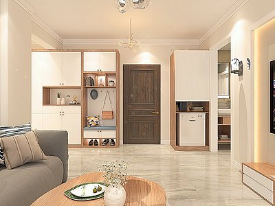 北欧客厅厨房门厅柜子模型3d模型