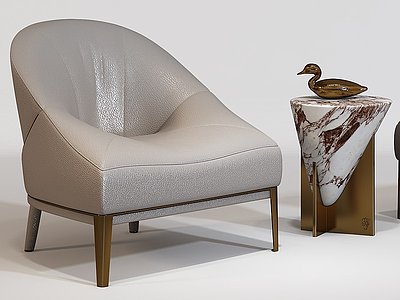 3d现代休闲椅休闲茶几组合模型