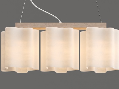 3d新中式中式实木灯笼吊灯模型