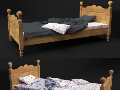 3d北欧儿童房床模型