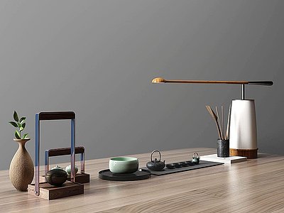 茶具摆件台灯饰品模型3d模型