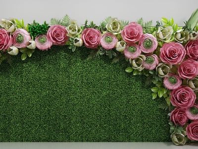 现代绿植墙植物墙花墙模型3d模型