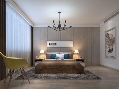 现代极简卧室模型3d模型