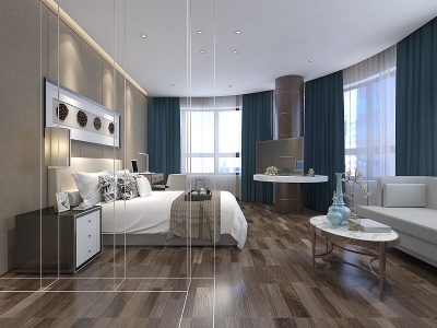 新中式客房模型3d模型