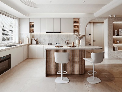 3d侘寂家居厨房模型