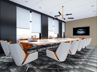 3d现代鸟瞰会议室模型