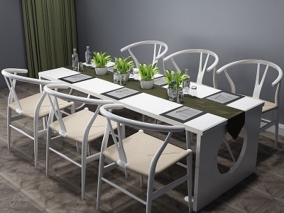 3d新中式茶桌椅休闲椅模型