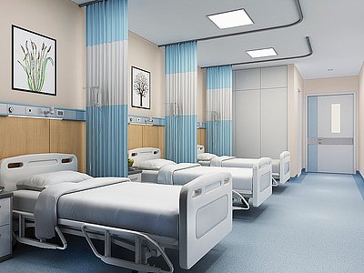 C4D3d现代医院病房模型下载模型
