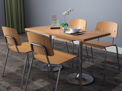 3d现代餐桌餐桌椅饭桌咖啡桌模型