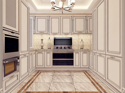 欧式厨房橱柜吊灯模型3d模型