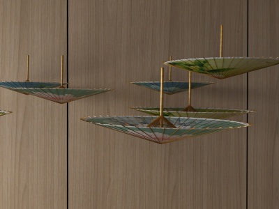 新中式纸伞油纸伞模型