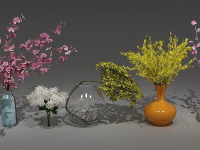 3d现代植物盆栽<font class='myIsRed'>花瓶</font>花卉模型