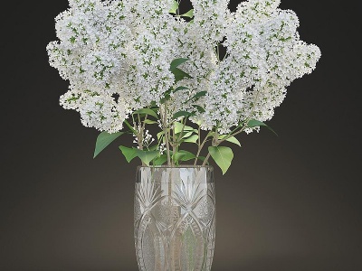 3d装饰植物花瓶模型