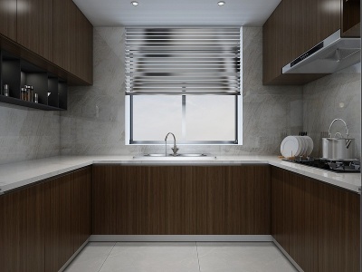 3d北欧风格客厅厨房模型