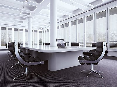 现代会议室会议桌椅模型3d模型