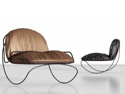 简约金属皮革单椅模型3d模型