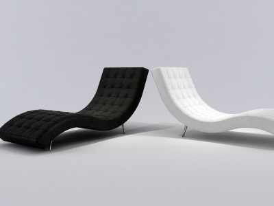 现代躺椅躺椅皮革躺椅模型3d模型