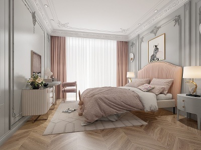 3d法式欧式轻奢卧室模型