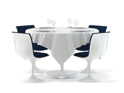 3d后现代餐桌椅组合模型