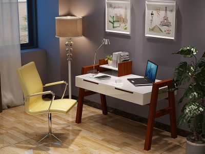 3d现代电脑桌椅模型