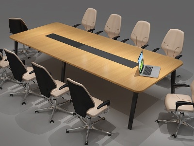3d现代会议桌休闲桌办公桌模型