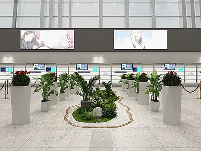 3d现代航站楼等候大厅模型