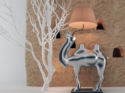 干枝骆驼土墙模型3d模型
