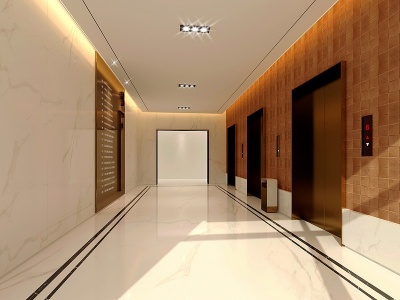 现代电梯厅模型3d模型