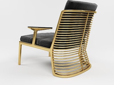 3d后现代现代金属休闲椅模型