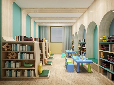 现代幼儿园娱乐室模型3d模型