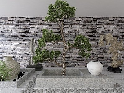 3d新中式景观小品设计模型