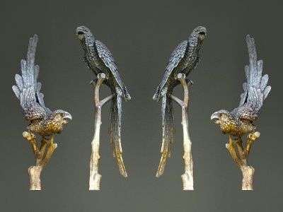 3d北欧鹦鹉雕塑模型