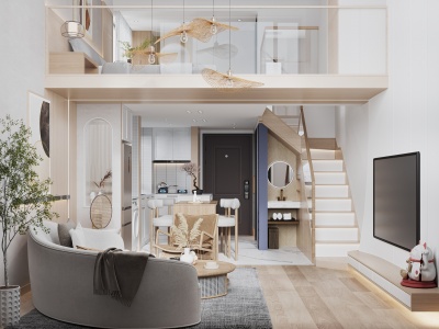 日式单身公寓模型3d模型
