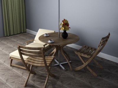 3d现代茶桌户外桌休闲桌模型