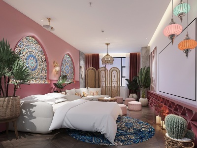 3d摩洛哥异域风酒店客房模型