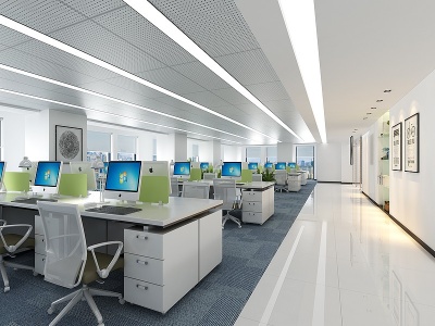 3d现代公司开场办公室模型