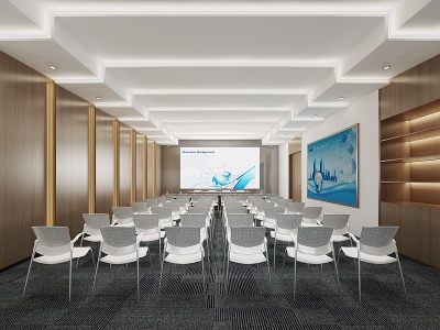 3d现代多功能大会议室模型
