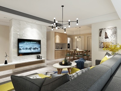 现代客厅沙发组合模型3d模型