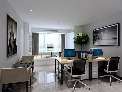 现代办公室办公桌椅模型3d模型