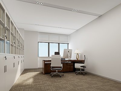 3d现代办公室老板桌老板椅模型