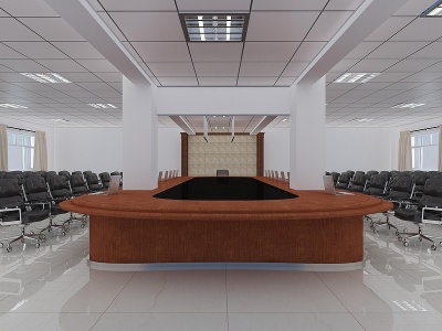3d现代办公大厅会议室模型