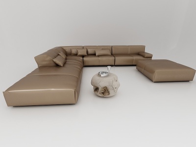 3d现代风格皮沙发模型
