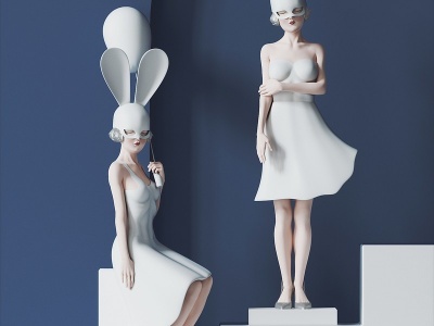 现代雕塑摆件模型3d模型