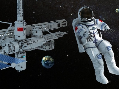 3d空间站宇航员模型