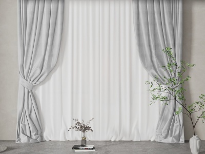 现代窗帘模型3d模型
